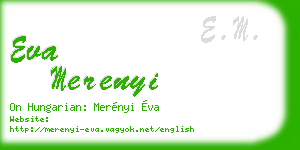 eva merenyi business card