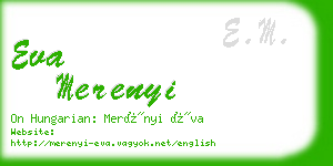 eva merenyi business card